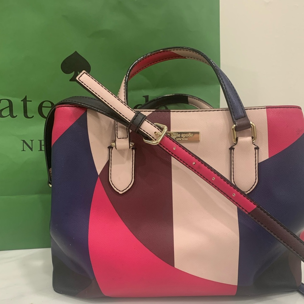KATE SPADE Geo Spotlight Evangeline Crossbody/ Satchel EUC - Picture 10 of 10